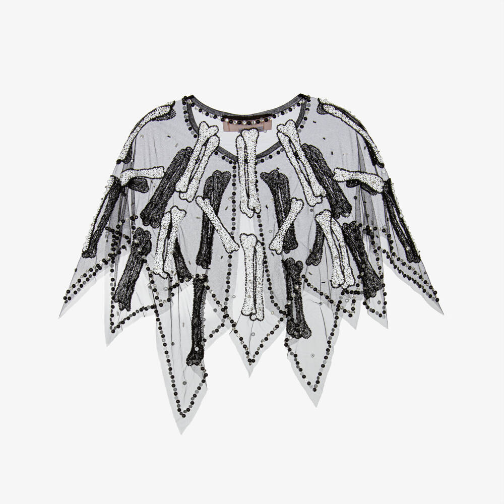 Tutu du Monde-Black & White Skeleton Bone Cape | Childrensalon Outlet