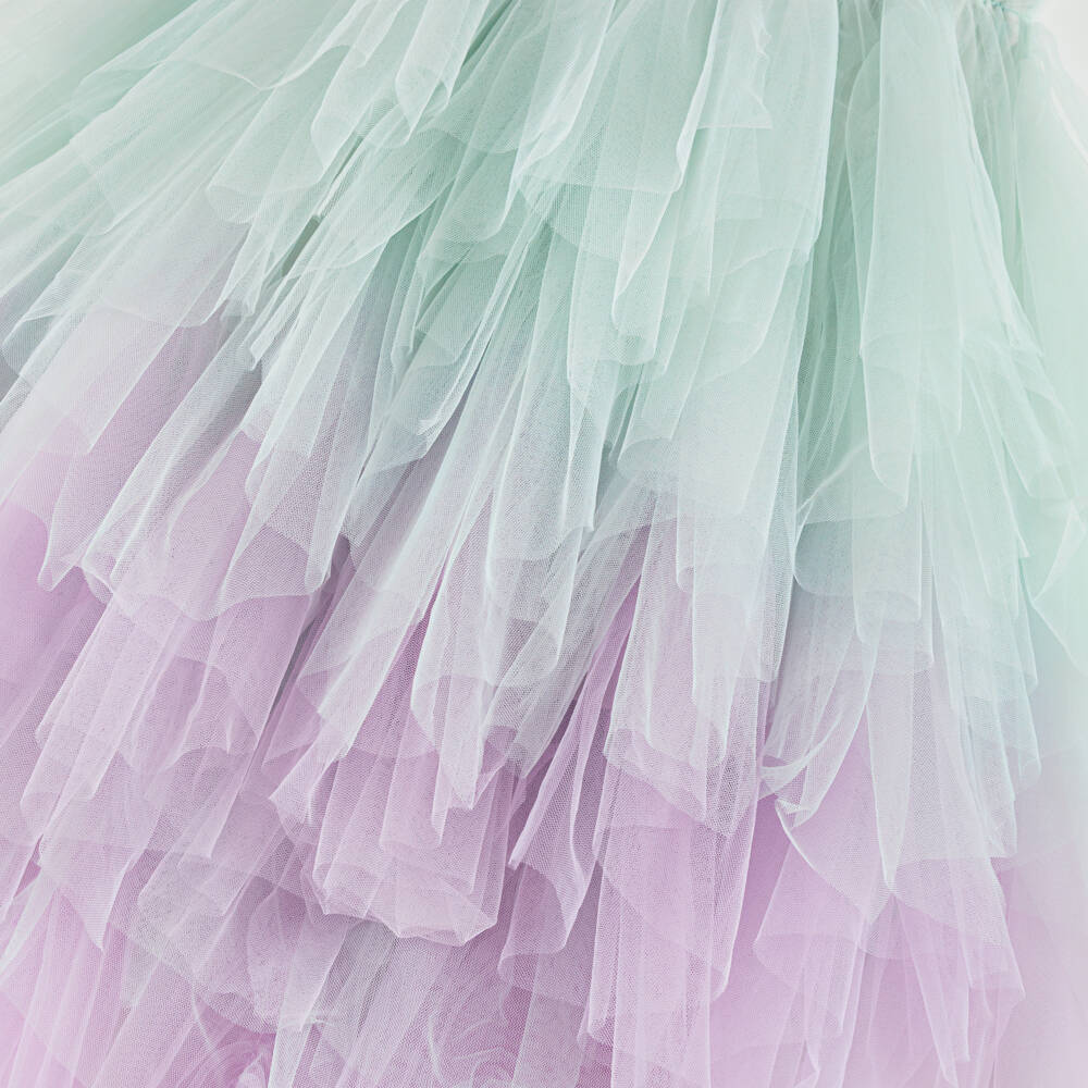 Tutu du Monde-Girls Aqua Blue & Lilac Embellished Tulle Dress | Childrensalon Outlet