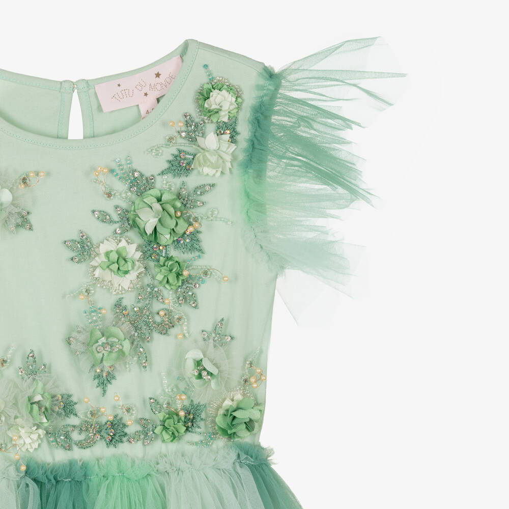Tutu du Monde-Girls Aqua Green Flower Fairy Tutu Dress | Childrensalon Outlet