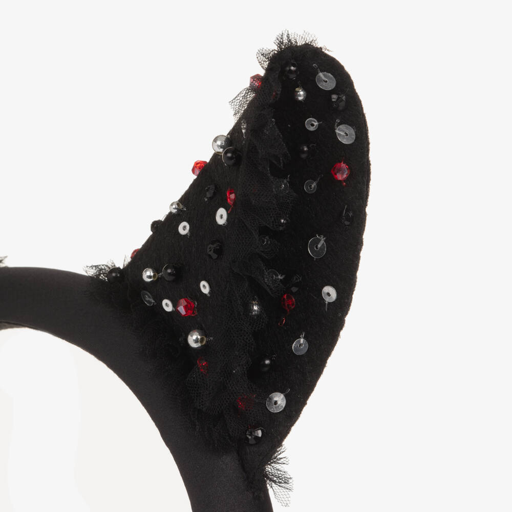 Tutu du Monde-Girls Black Embellished Ear Hairband | Childrensalon Outlet