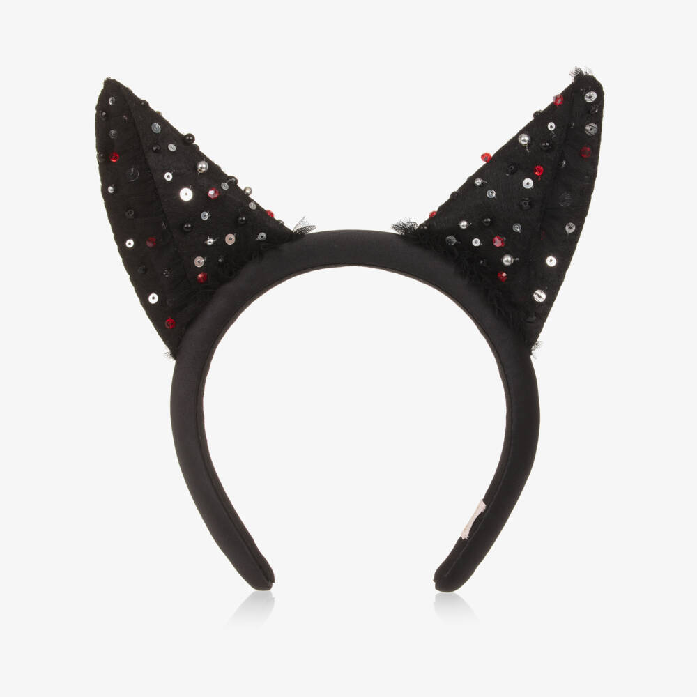 Tutu du Monde-Girls Black Embellished Ear Hairband | Childrensalon Outlet