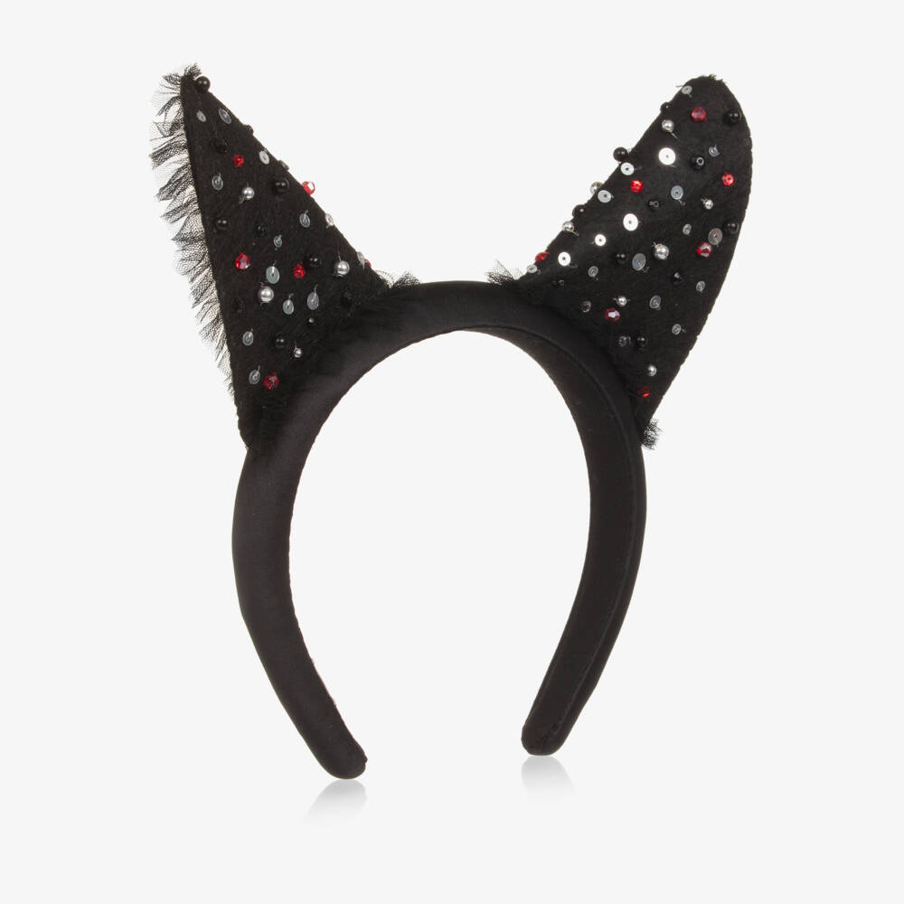 Tutu du Monde-Girls Black Embellished Ear Hairband | Childrensalon Outlet