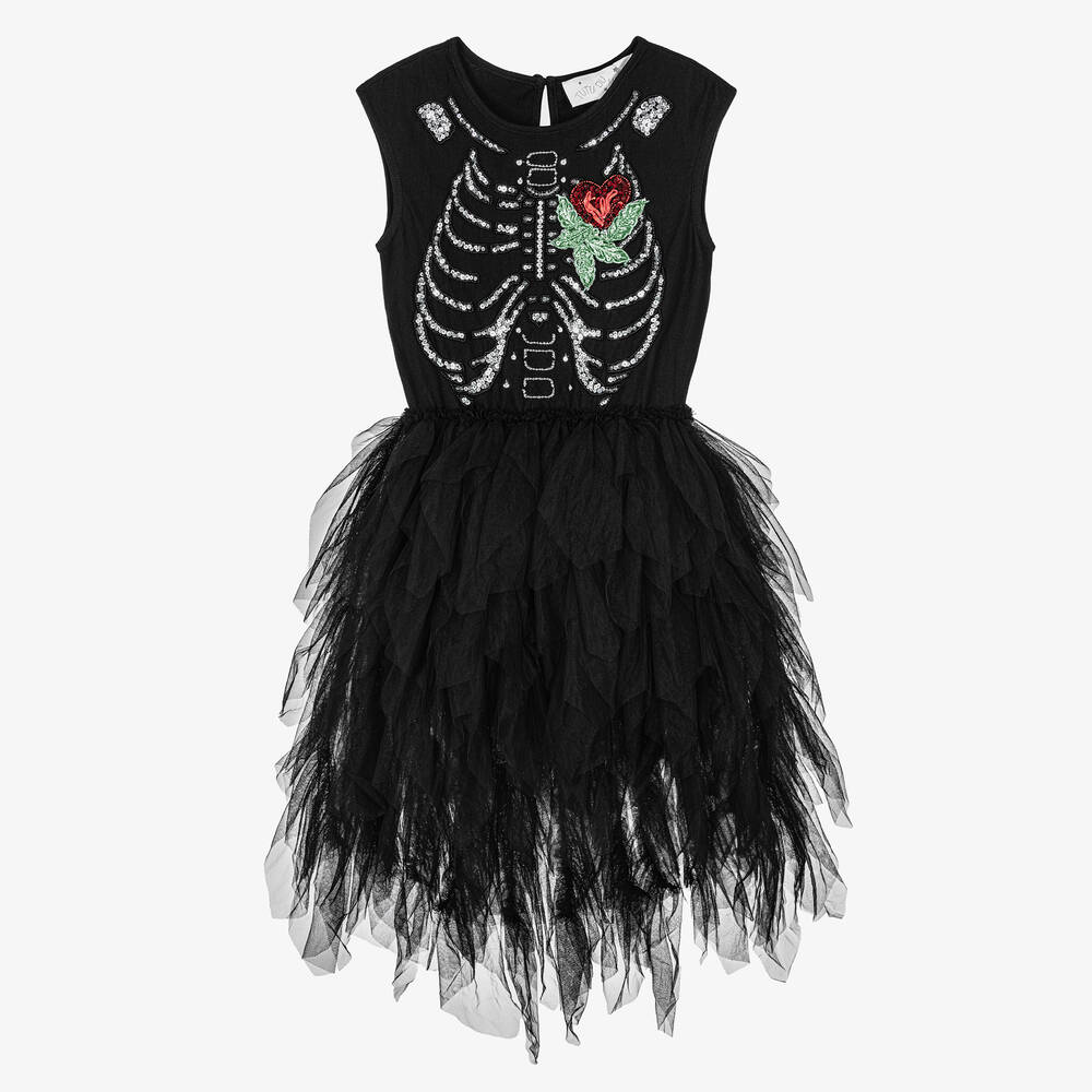 Tutu du Monde - Черное платье с юбкой-пачкой и скелетом | Childrensalon