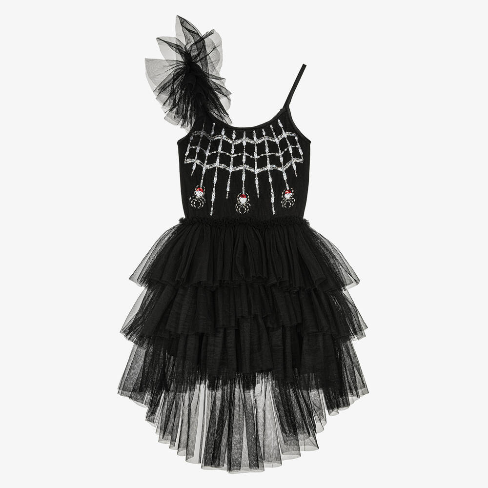 Tutu du Monde - Schwarzes Spinnennetz-Tüllkleid | Childrensalon