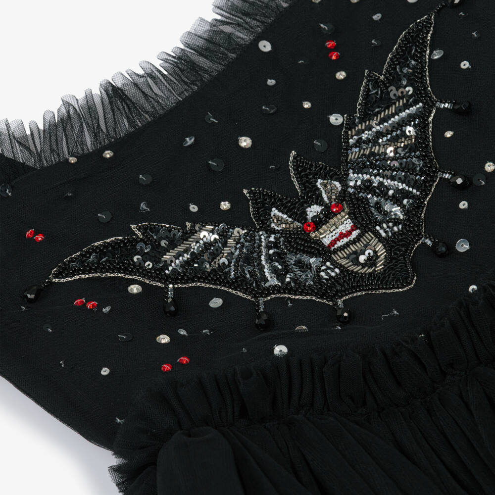 Tutu du Monde-Girls Black Tulle Tutu Dress with Sparkling Bat Motif | Childrensalon Outlet