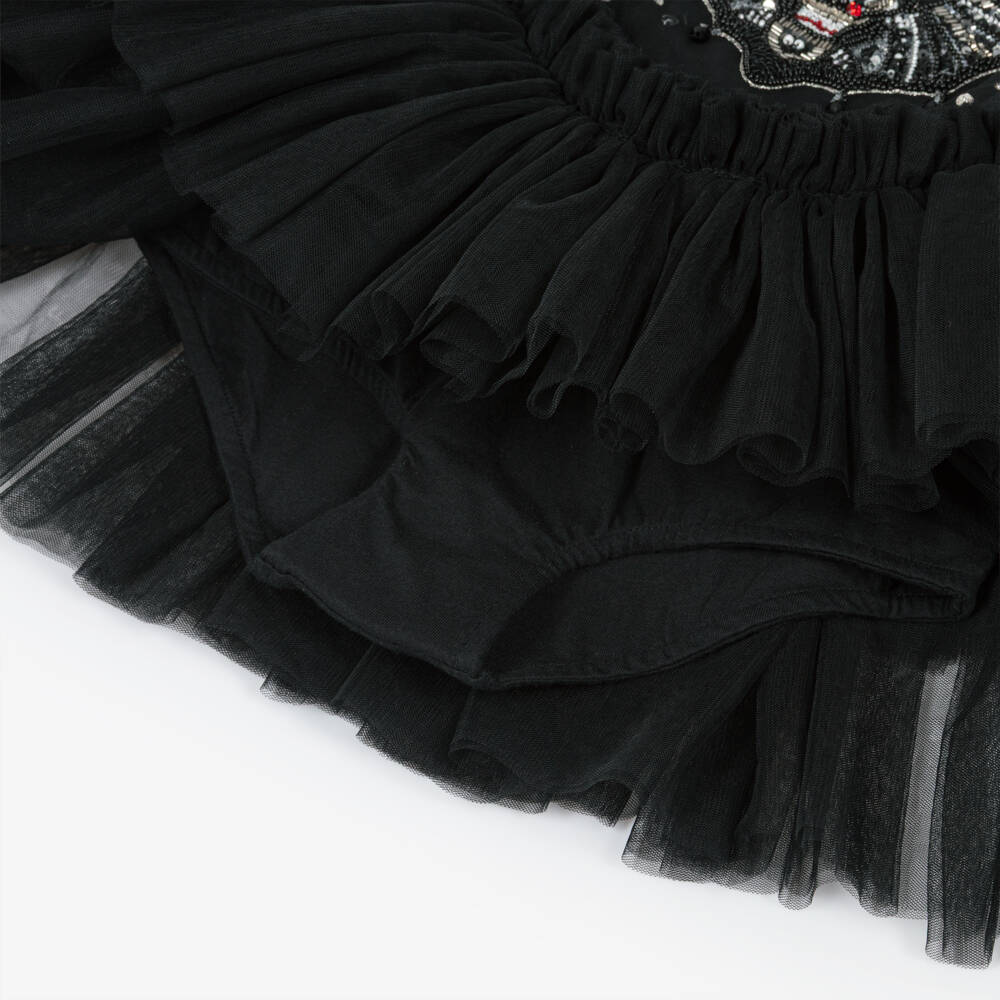 Tutu du Monde-Girls Black Tulle Tutu Dress with Sparkling Bat Motif | Childrensalon Outlet