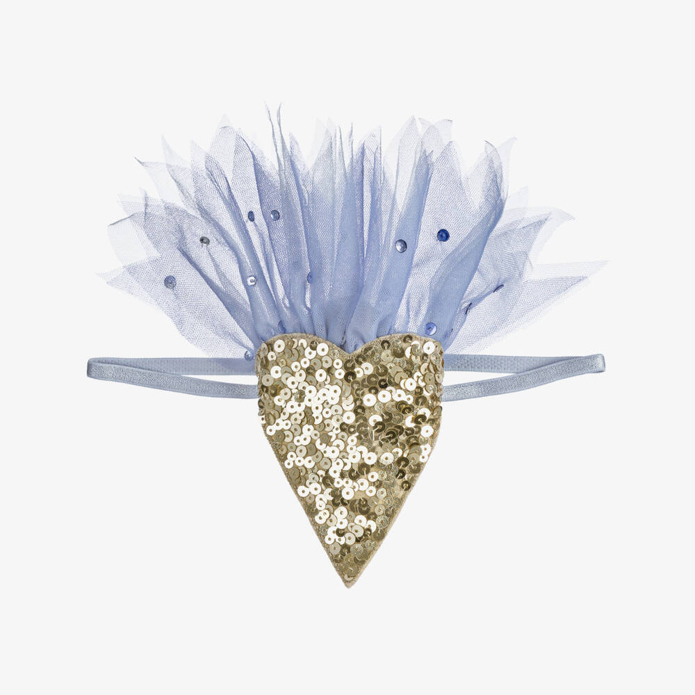 Tutu du Monde-Girls Blue Sequin Tulle Headband | Childrensalon Outlet