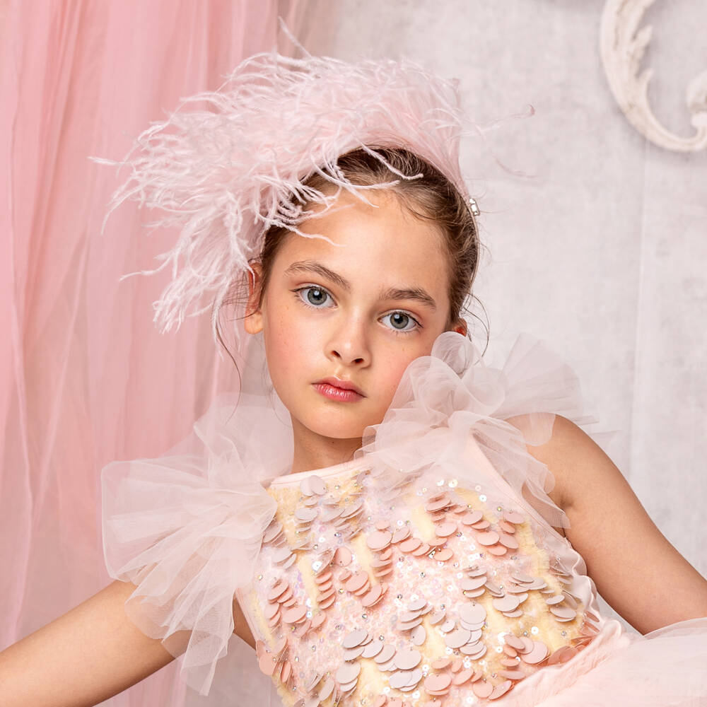 Tutu du Monde-Girls Blush Feathered Headpiece | Childrensalon Outlet