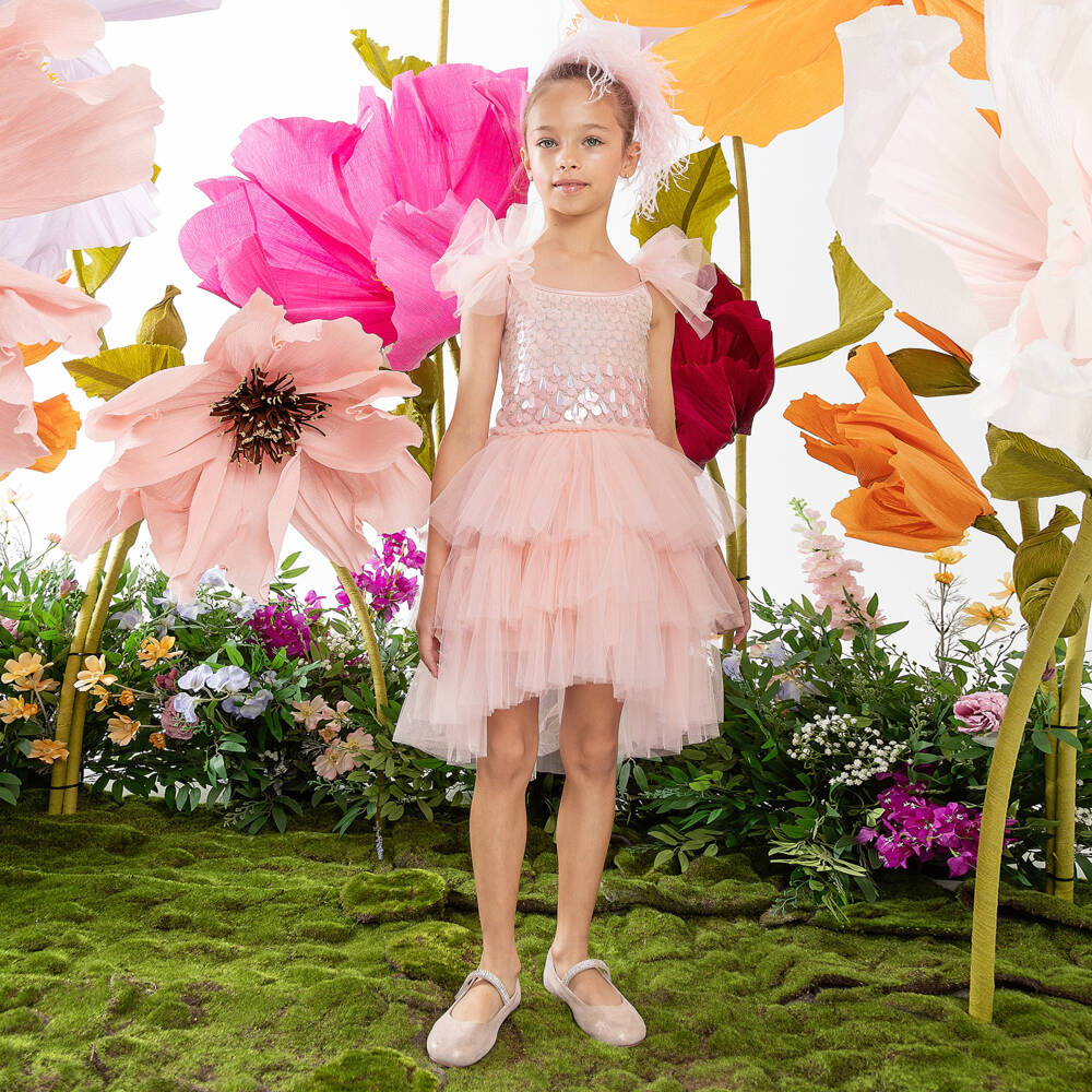 Tutu du Monde-Girls Blush Sequin Tulle Dress | Childrensalon Outlet