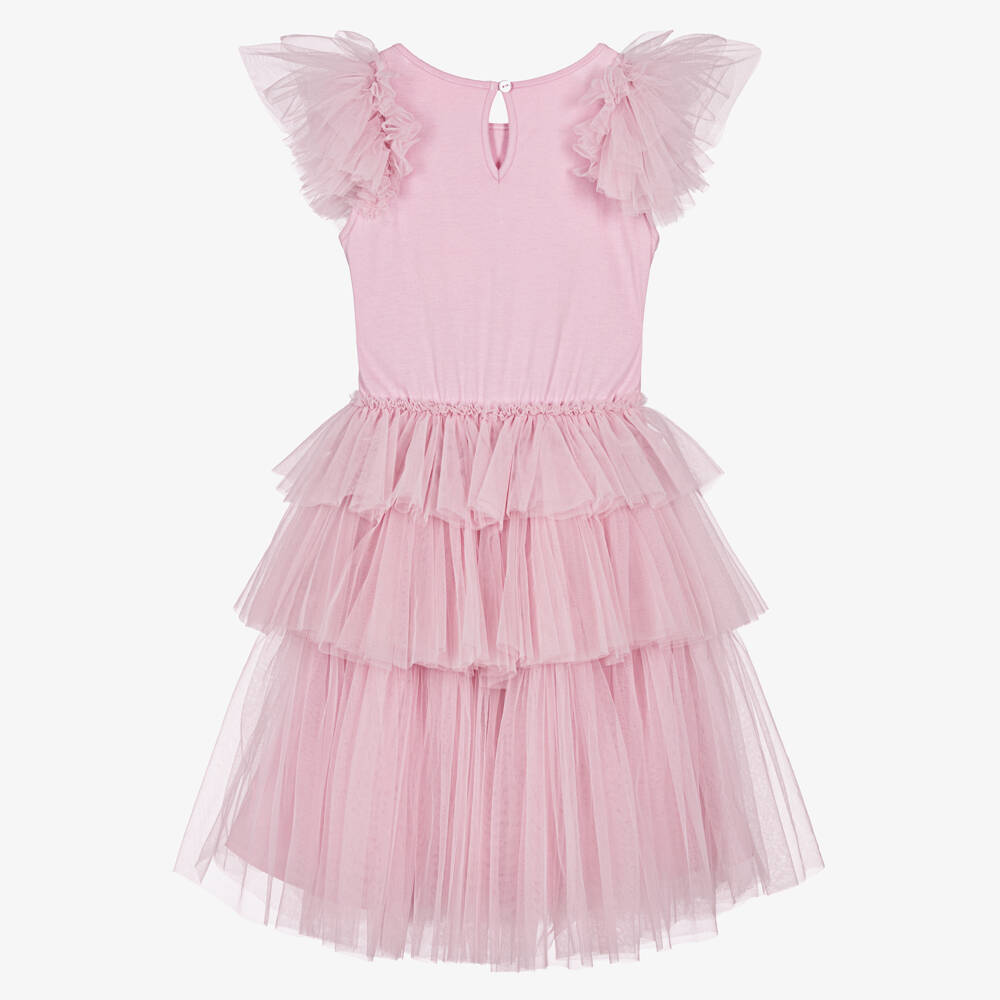 Tutu du Monde-Girls Candy Pink Tulle Dress with Sequin Embellishments | Childrensalon Outlet