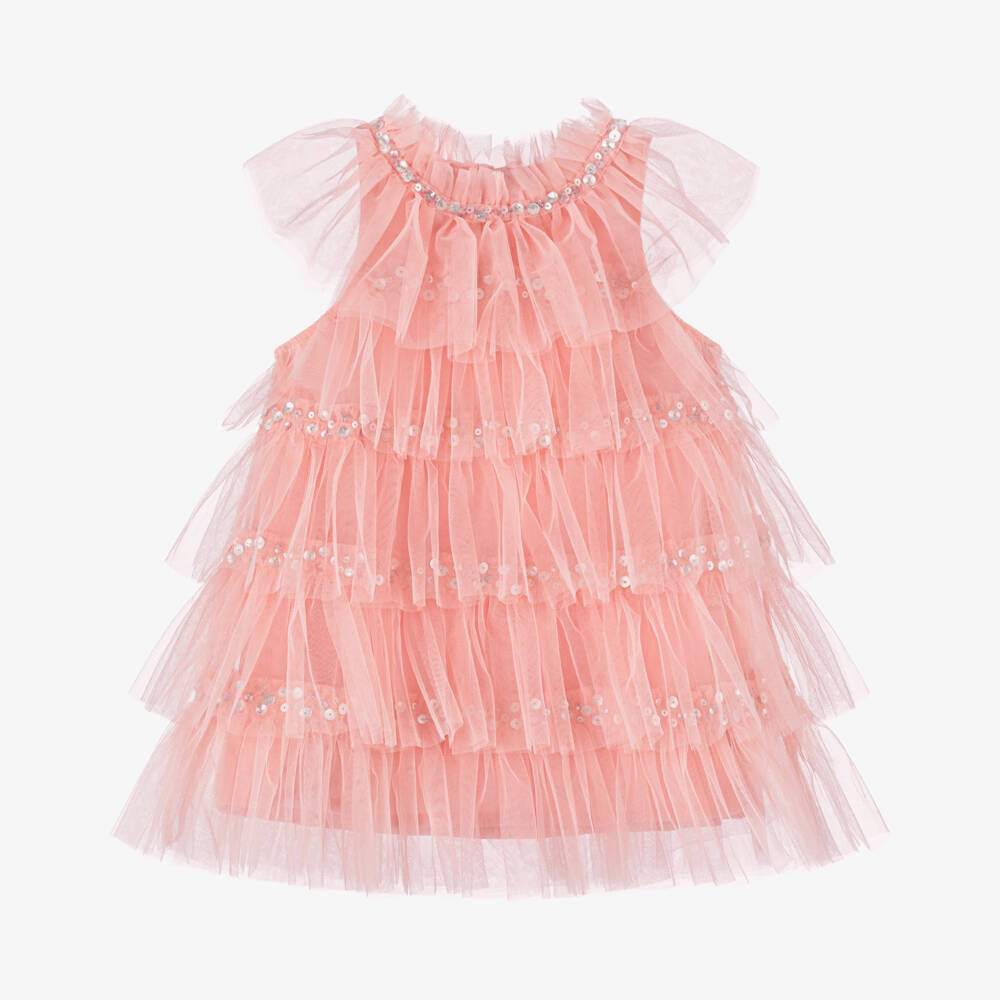 Tutu du Monde-Girls Coral Tulle Sequin Gown | Childrensalon Outlet