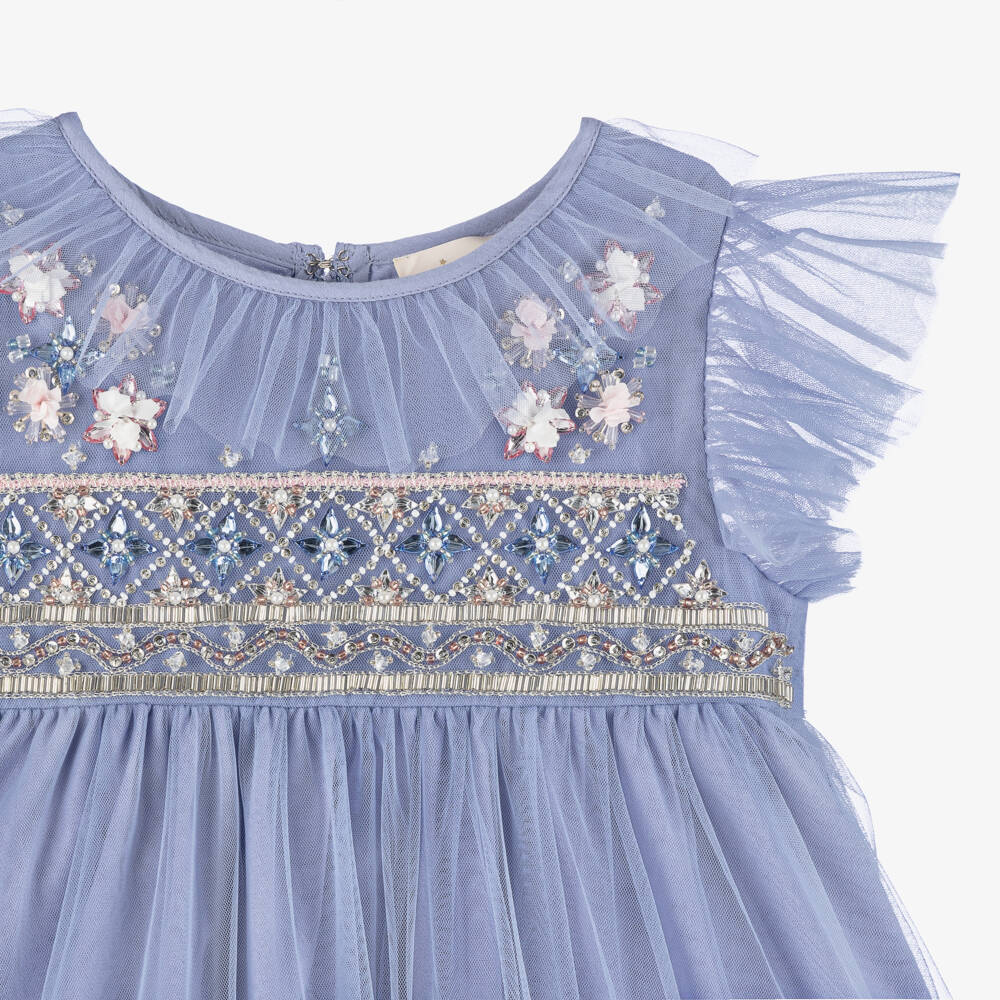 Tutu du Monde-Girls Cornflower Tulle Party Dress | Childrensalon Outlet