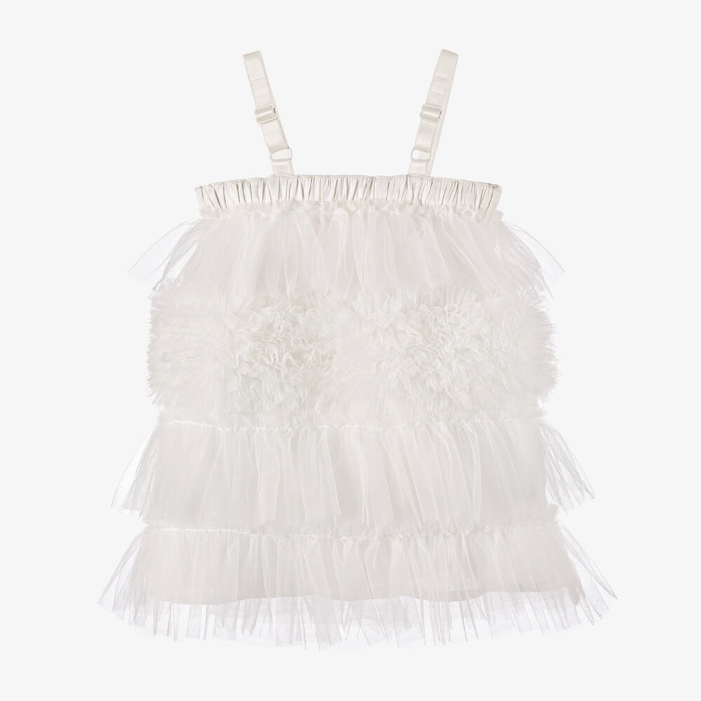 Tutu du Monde-Girls Cream Tulle Ruffle Dress | Childrensalon Outlet