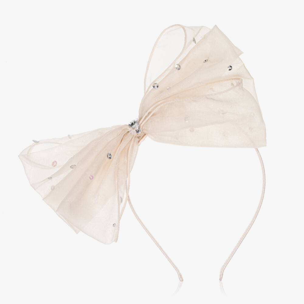 Tutu du Monde-Girls Delicate Pink Sequin Bow Headband | Childrensalon Outlet