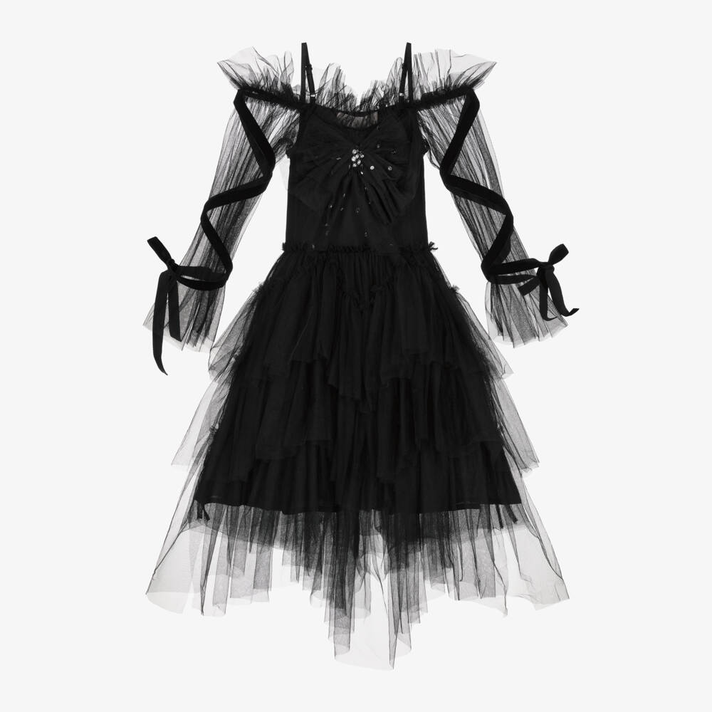 Tutu du Monde-Girls Elegant Black Tulle Skirt Dress | Childrensalon Outlet