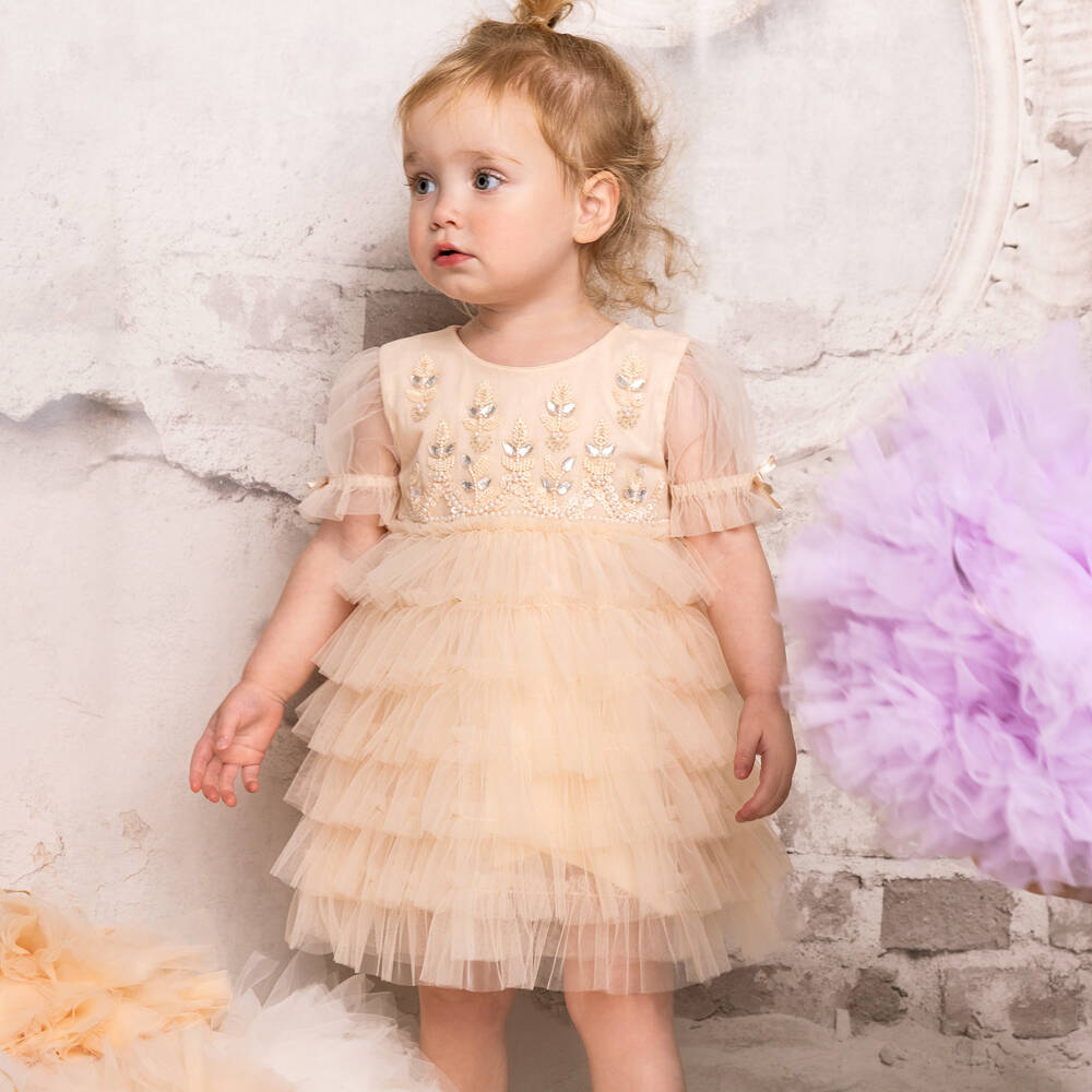 Tutu du Monde-Girls Elegant Ivory Tulle Frock | Childrensalon Outlet