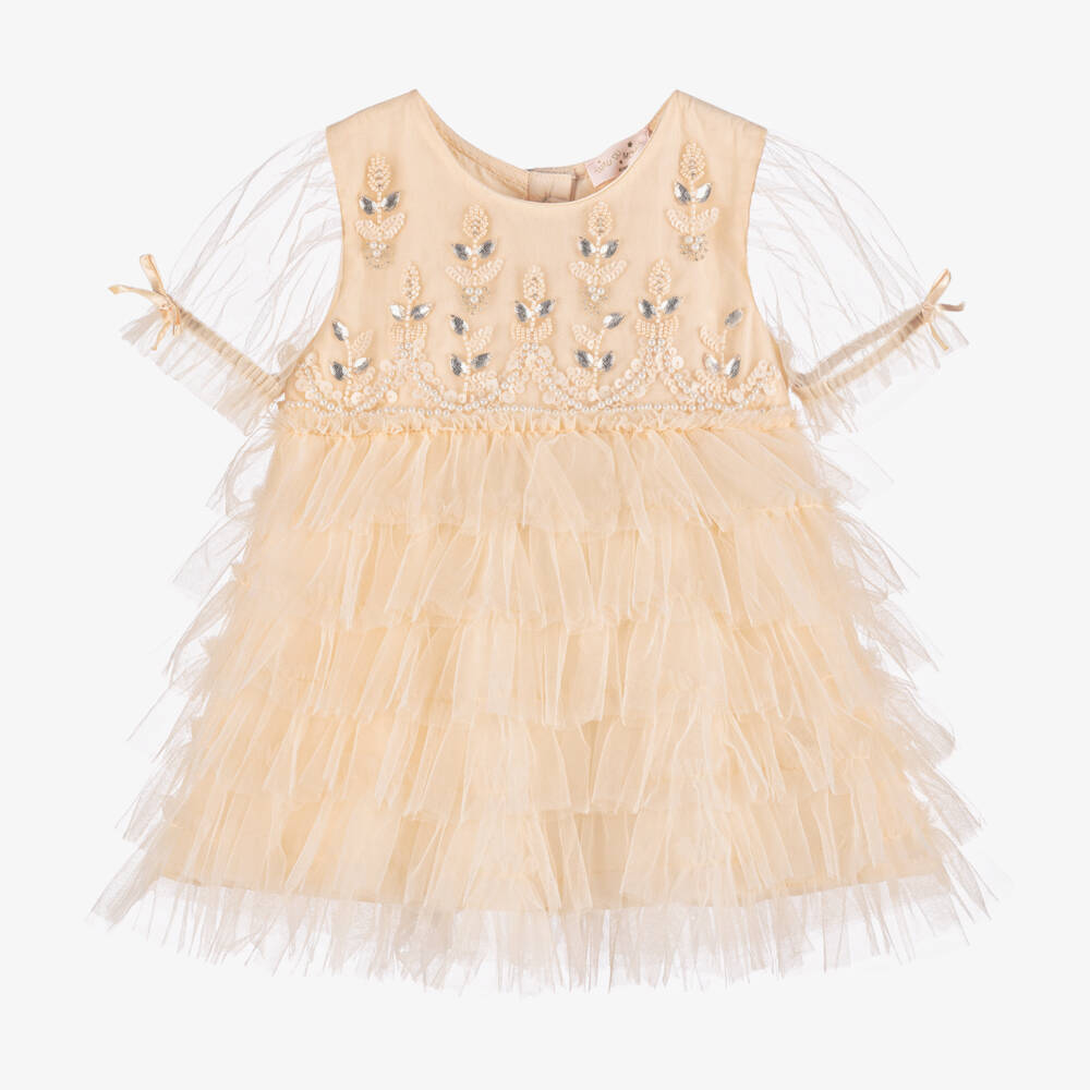Tutu du Monde-Girls Elegant Ivory Tulle Frock | Childrensalon Outlet