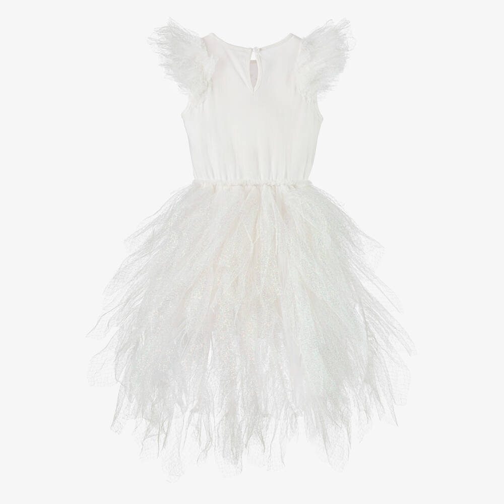 Tutu du Monde-Girls Elegant White Tulle Dress | Childrensalon Outlet