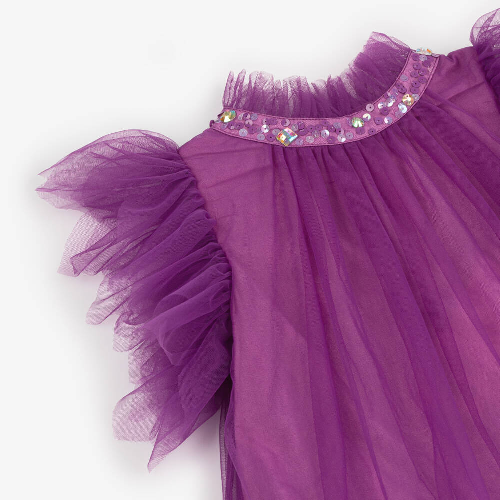 Tutu du Monde-Очаровательное сиреневое платье из тюля для девочек | Childrensalon Outlet