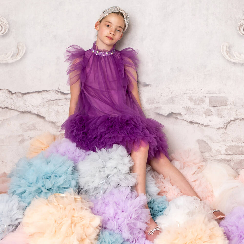 Tutu du Monde-Очаровательное сиреневое платье из тюля для девочек | Childrensalon Outlet