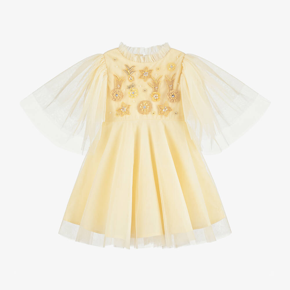 Tutu du Monde-Girls Floral Embellished Tulle Gown | Childrensalon Outlet