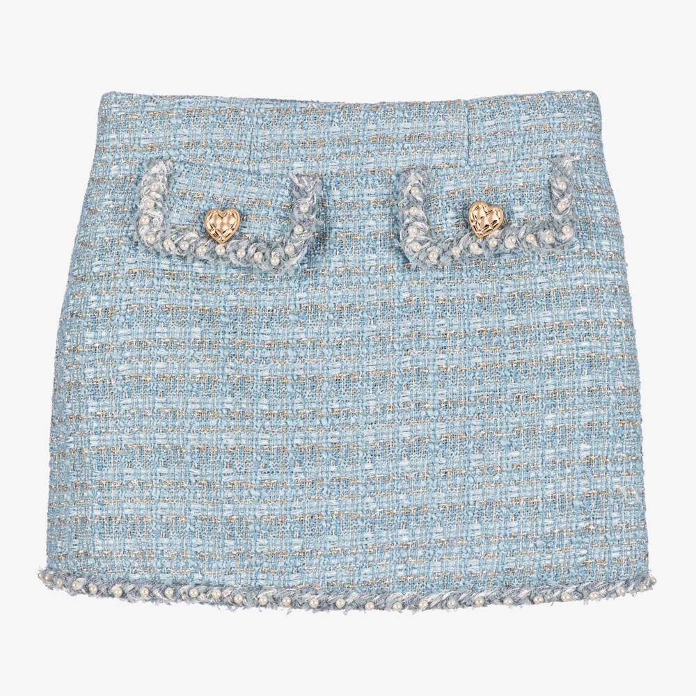 Tutu du Monde-Girls Glittering Blue Tweed Skirt | Childrensalon Outlet