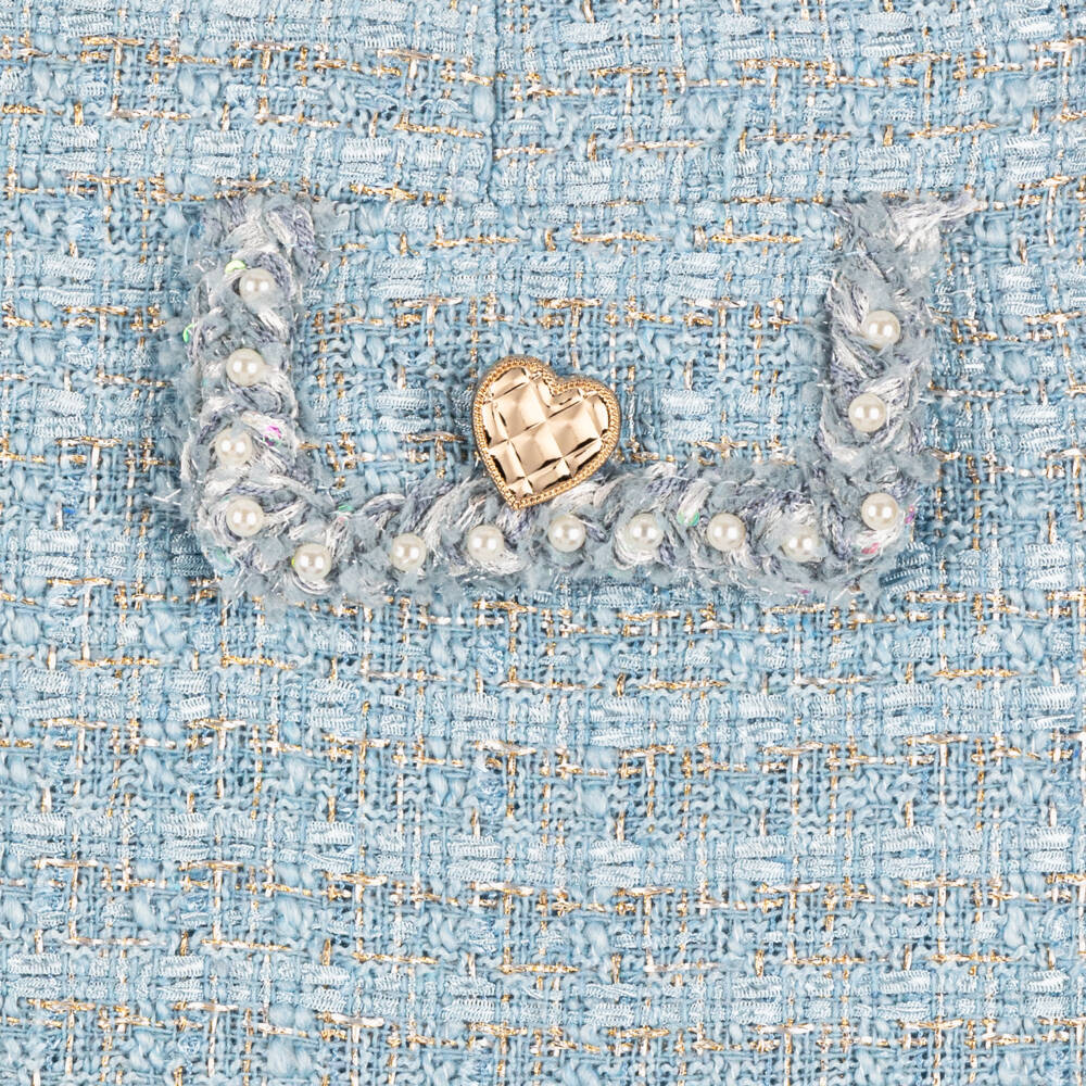 Tutu du Monde-Girls Glittering Blue Tweed Skirt | Childrensalon Outlet