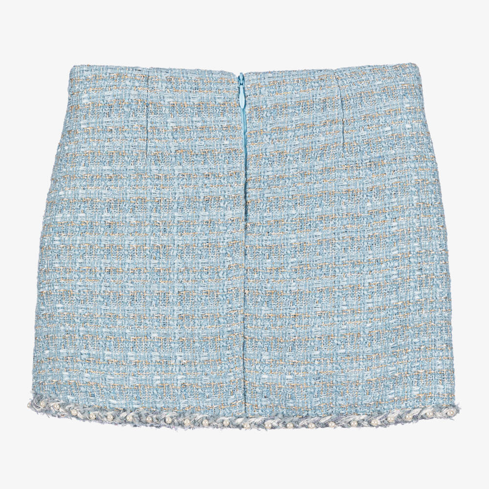 Tutu du Monde-Girls Glittering Blue Tweed Skirt | Childrensalon Outlet