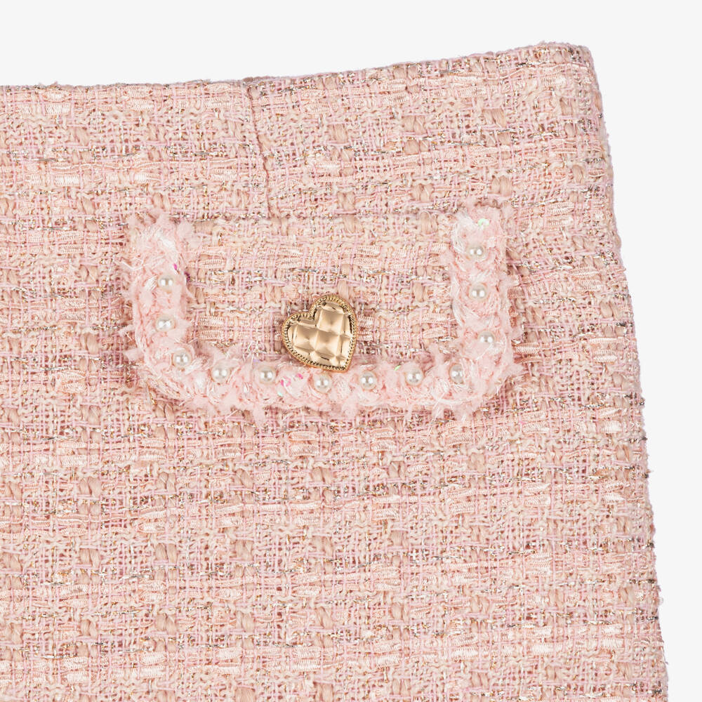 Tutu du Monde-Girls Glittery Pink Tweed Skirt | Childrensalon Outlet