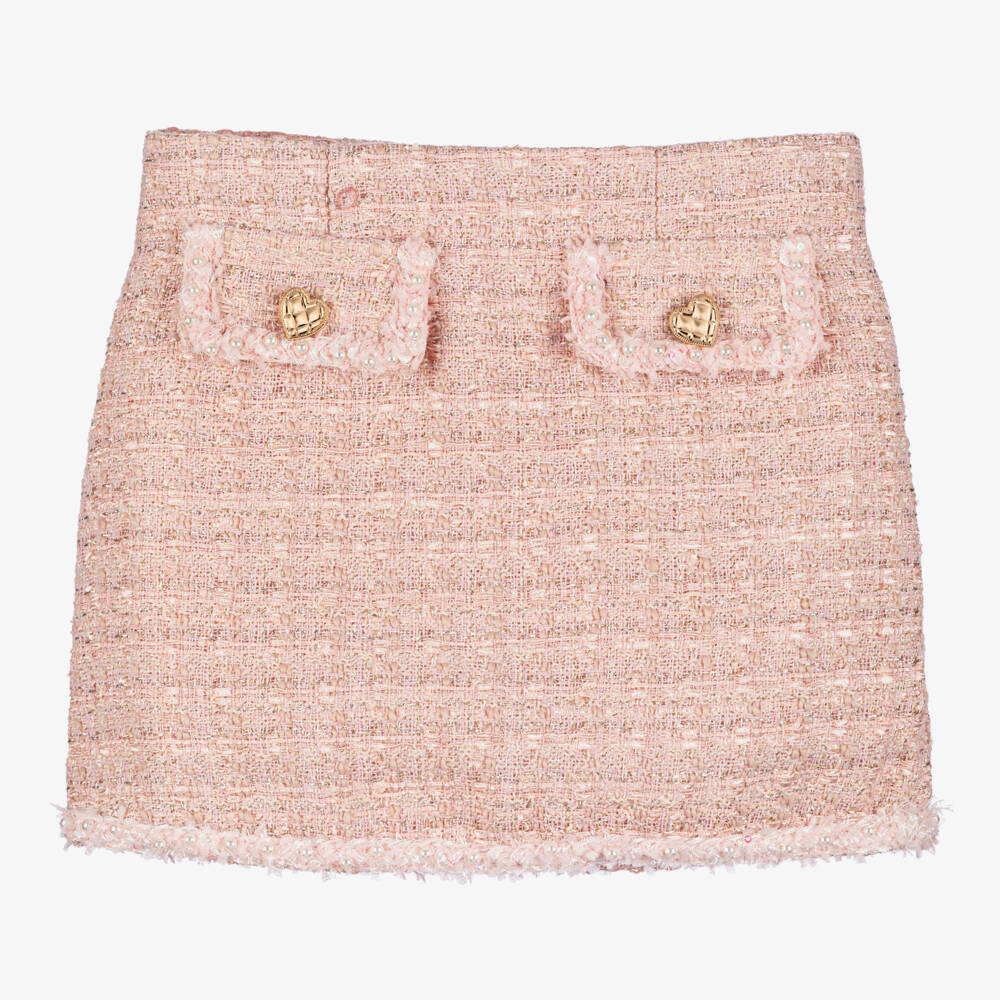 Tutu du Monde-Girls Glittery Pink Tweed Skirt | Childrensalon Outlet