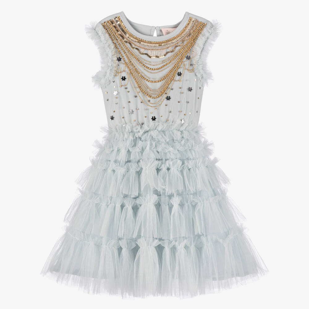 Tutu du Monde-فستان تول مزين بخرز لون أزرق | Childrensalon Outlet
