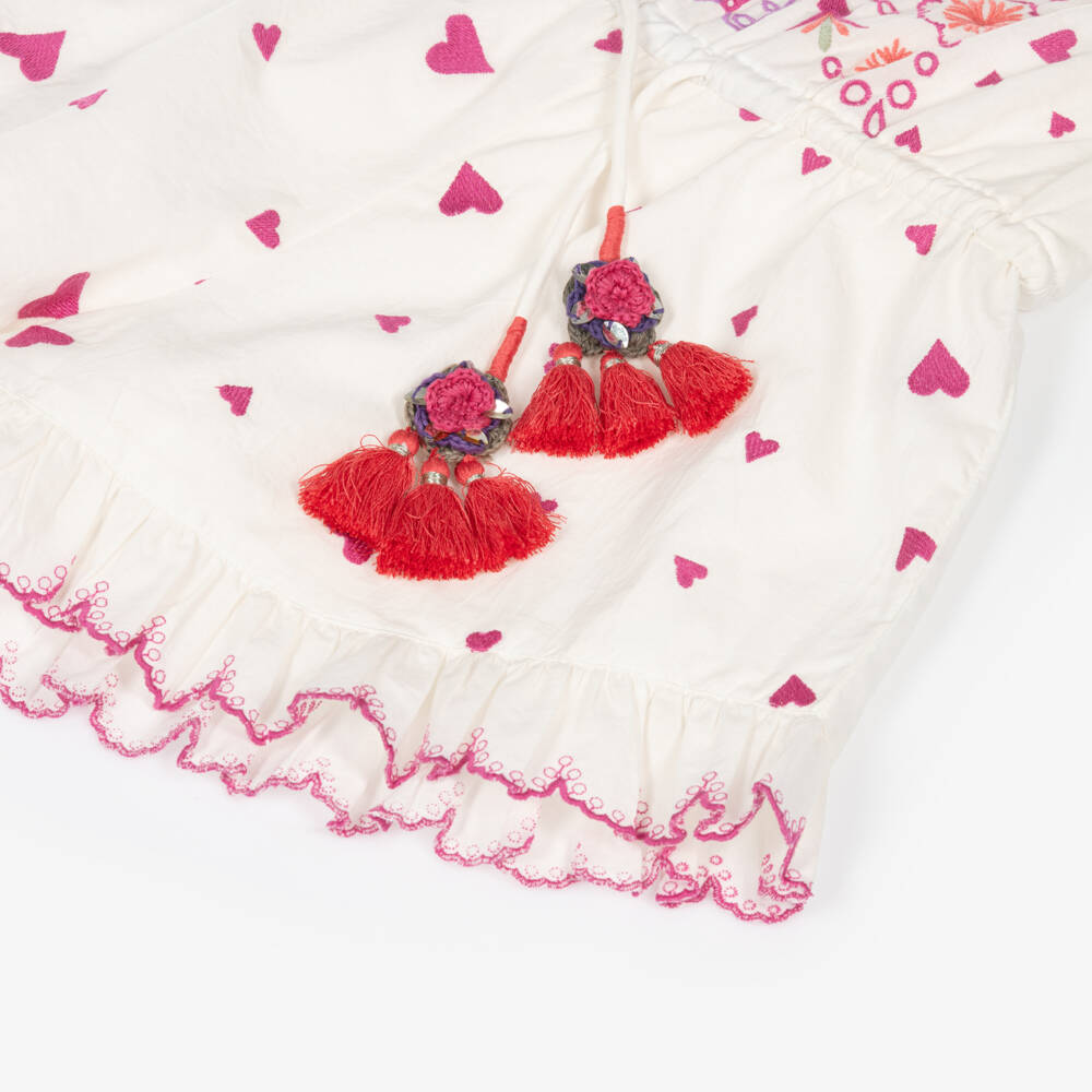 Tutu du Monde-Girls Ivory Embellished Romper Delight | Childrensalon Outlet