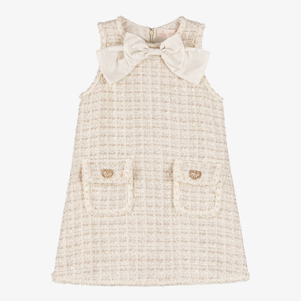 Tutu du Monde-Girls Ivory Glitter Tweed Dress | Childrensalon Outlet