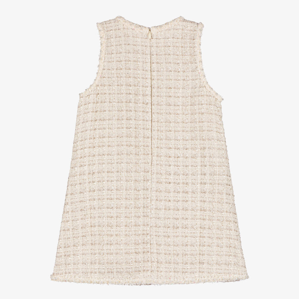 Tutu du Monde-Girls Ivory Glitter Tweed Dress | Childrensalon Outlet