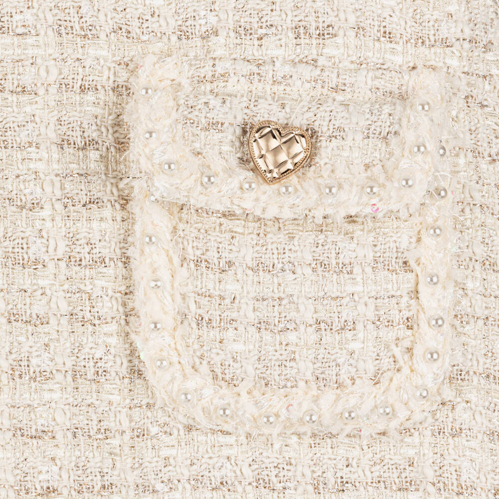 Tutu du Monde-Girls Ivory Glitter Tweed Dress | Childrensalon Outlet