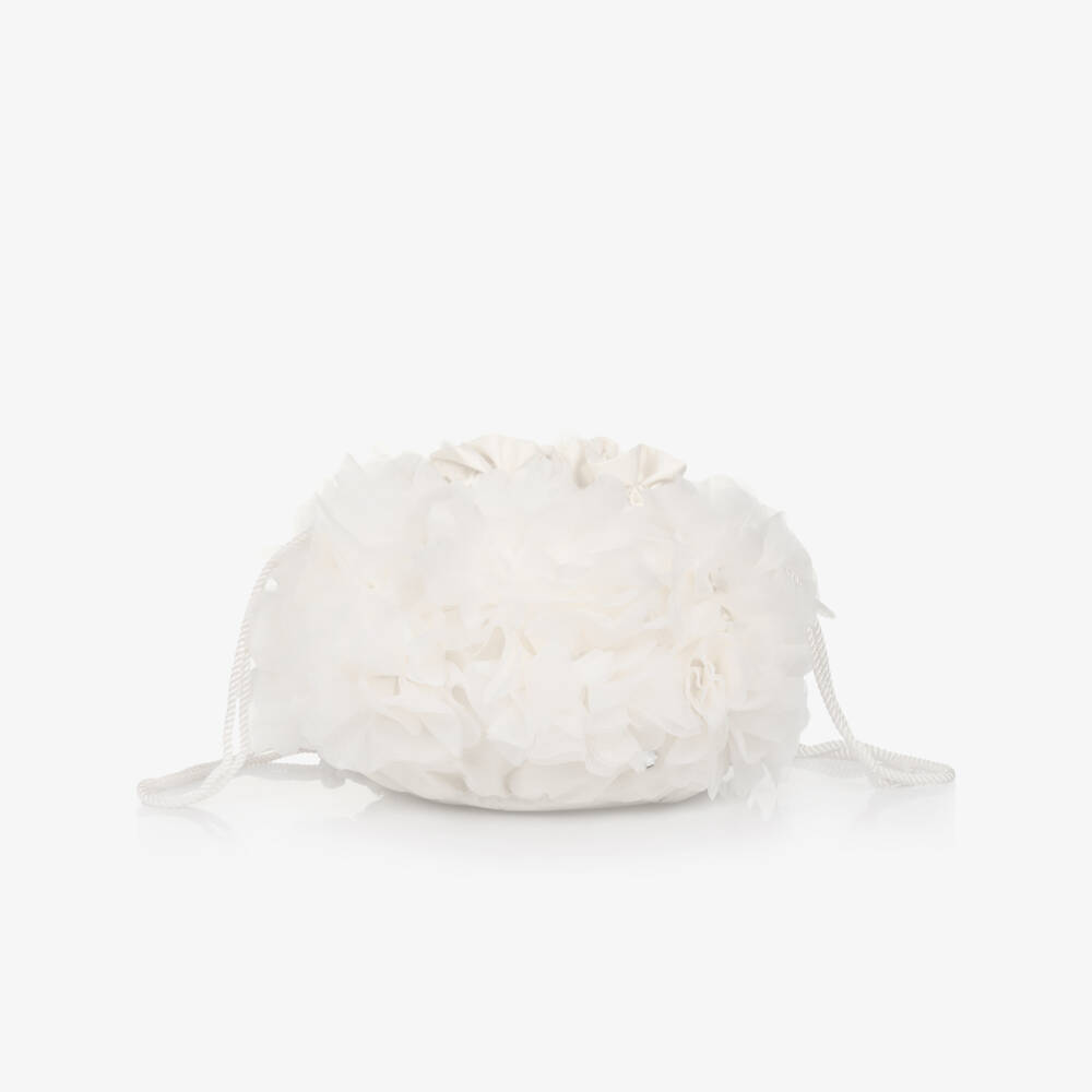 Tutu du Monde-Girls Ivory Satin Floral Pouch | Childrensalon Outlet