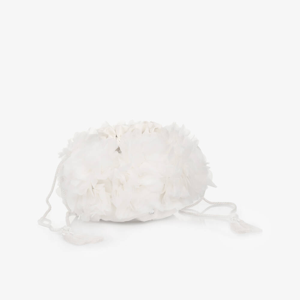 Tutu du Monde-Girls Ivory Satin Floral Pouch | Childrensalon Outlet