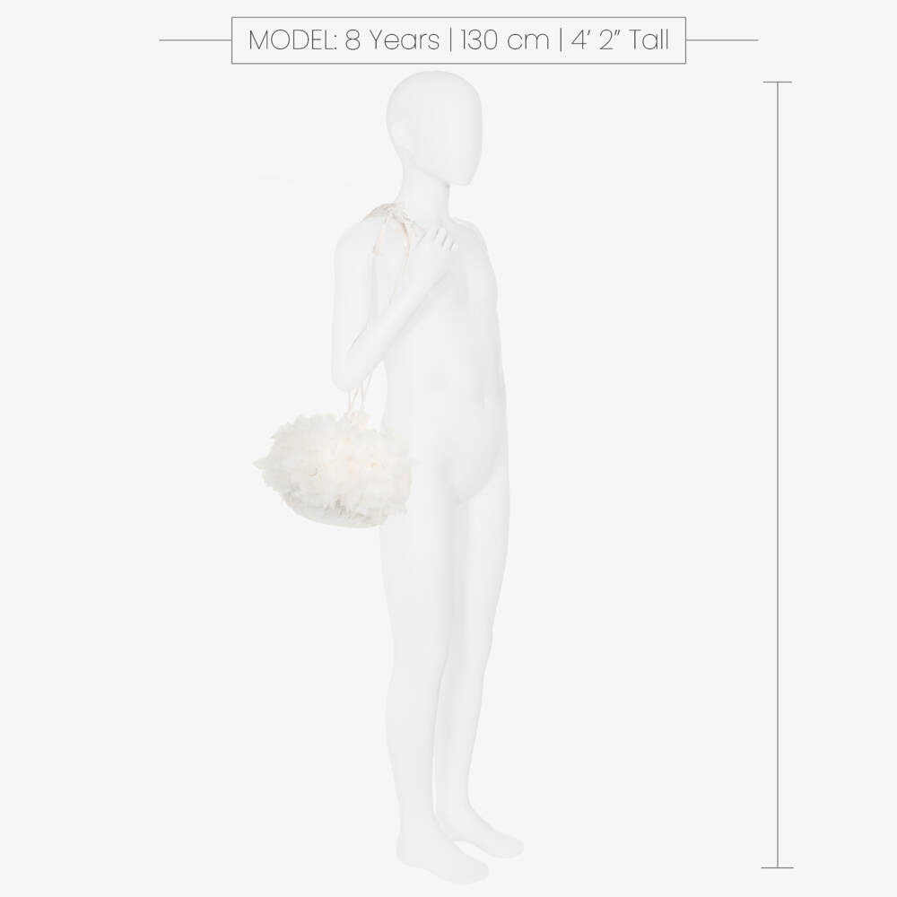 Tutu du Monde-Girls Ivory Satin Floral Pouch | Childrensalon Outlet