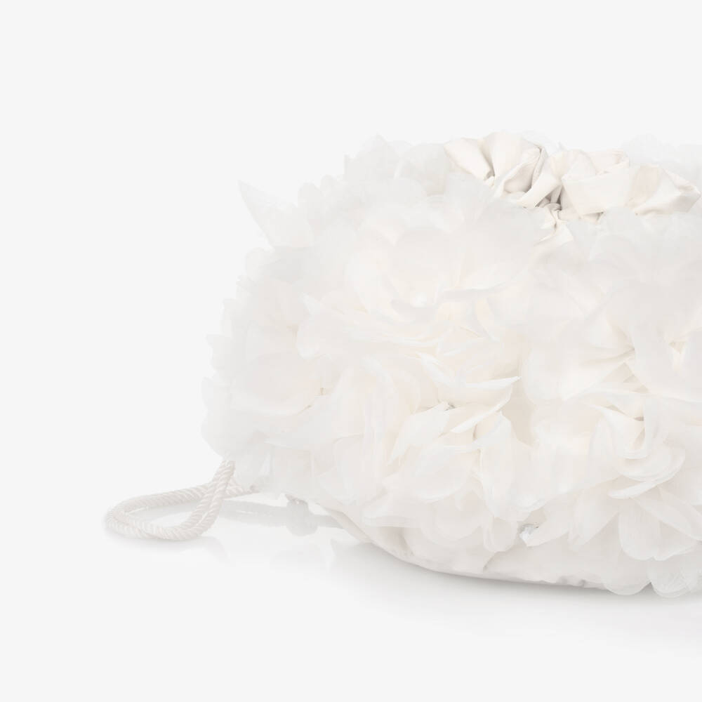 Tutu du Monde-Girls Ivory Satin Floral Pouch | Childrensalon Outlet