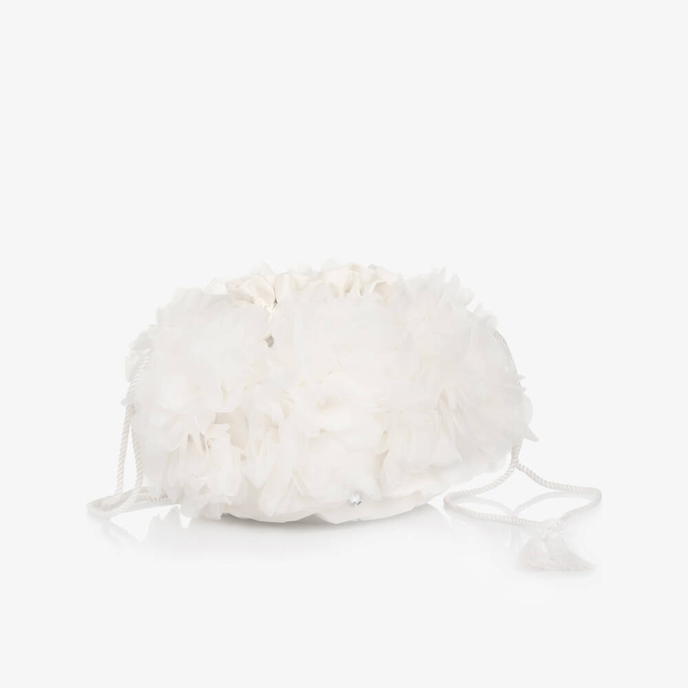 Tutu du Monde-Girls Ivory Satin Floral Pouch | Childrensalon Outlet