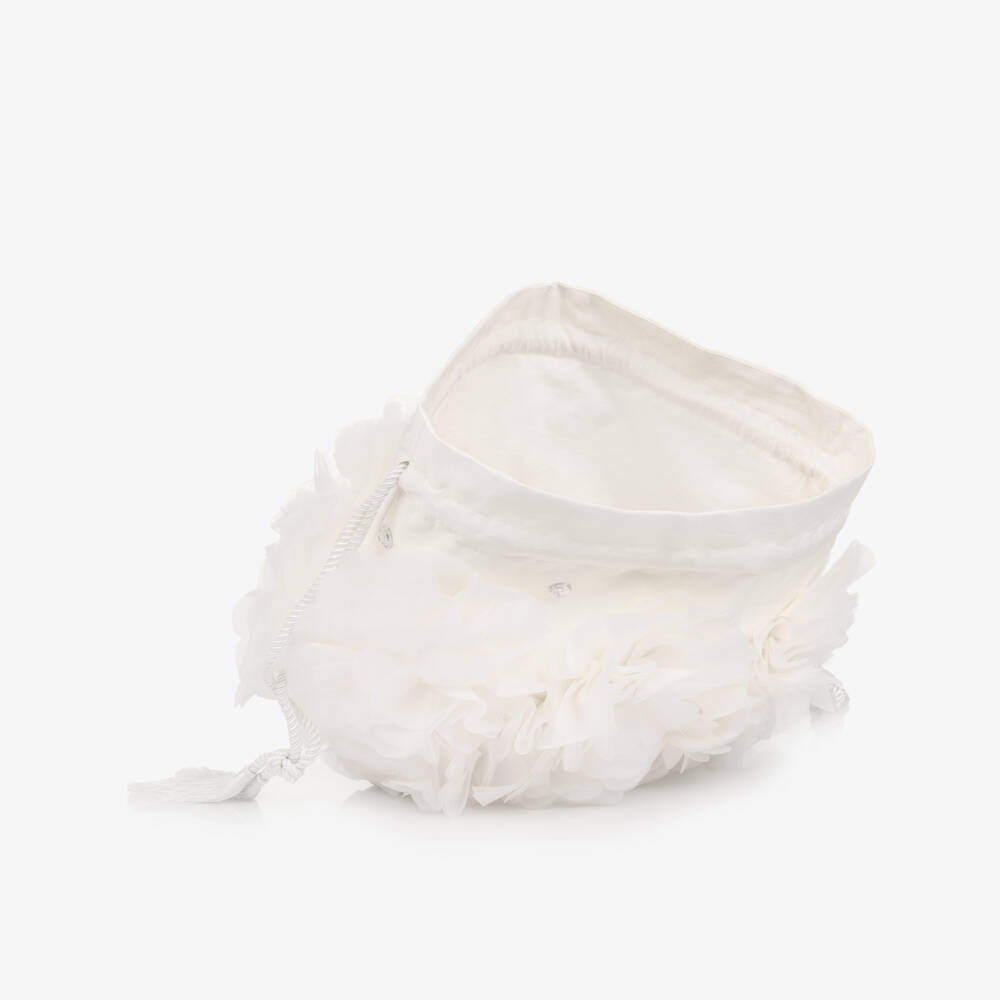 Tutu du Monde-Girls Ivory Satin Floral Pouch | Childrensalon Outlet