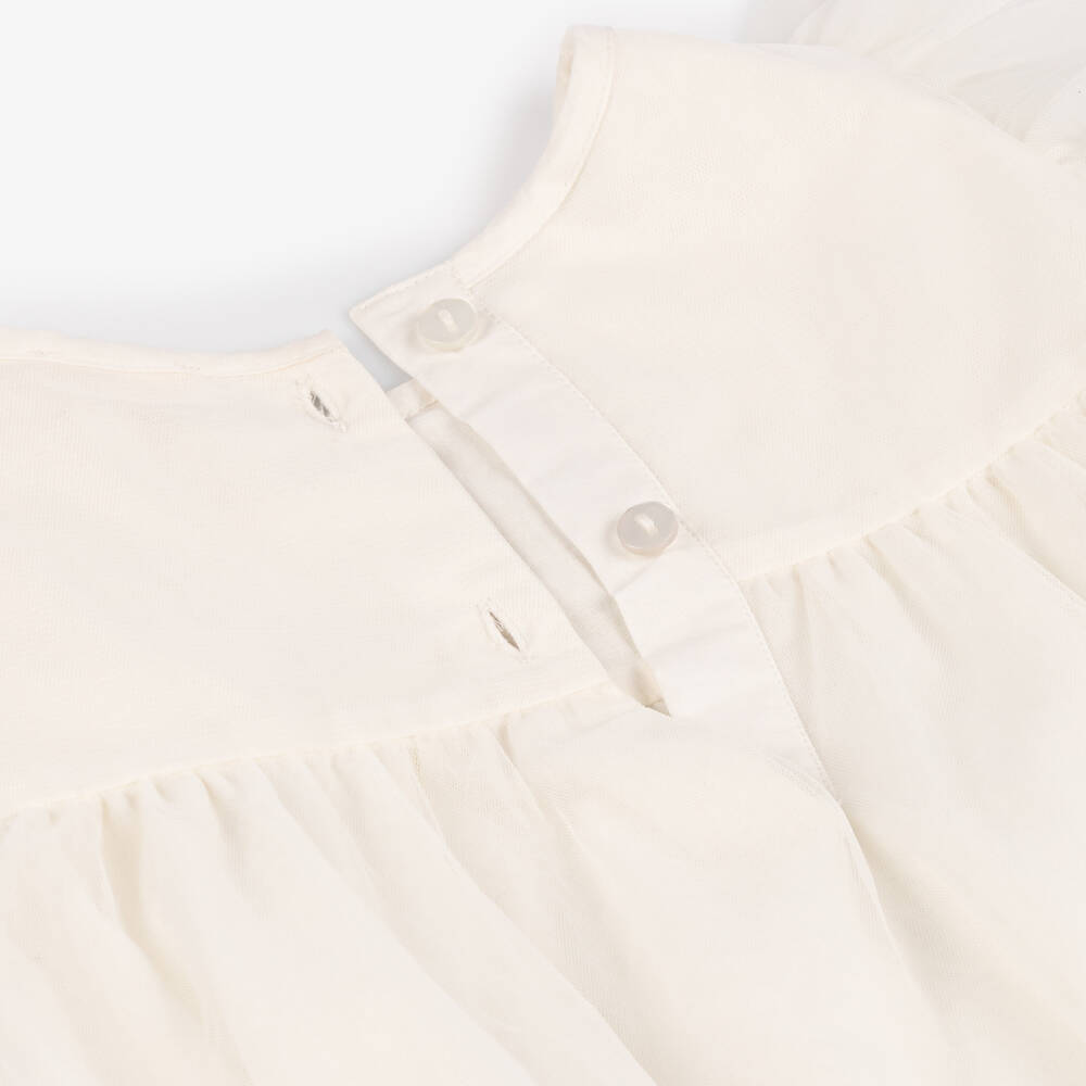 Tutu du Monde-Girls Ivory Tulle Bow Dress | Childrensalon Outlet