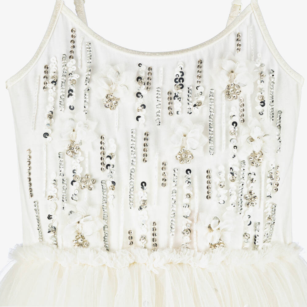Tutu du Monde-Girls Ivory Tulle Sequin Dress  | Childrensalon Outlet