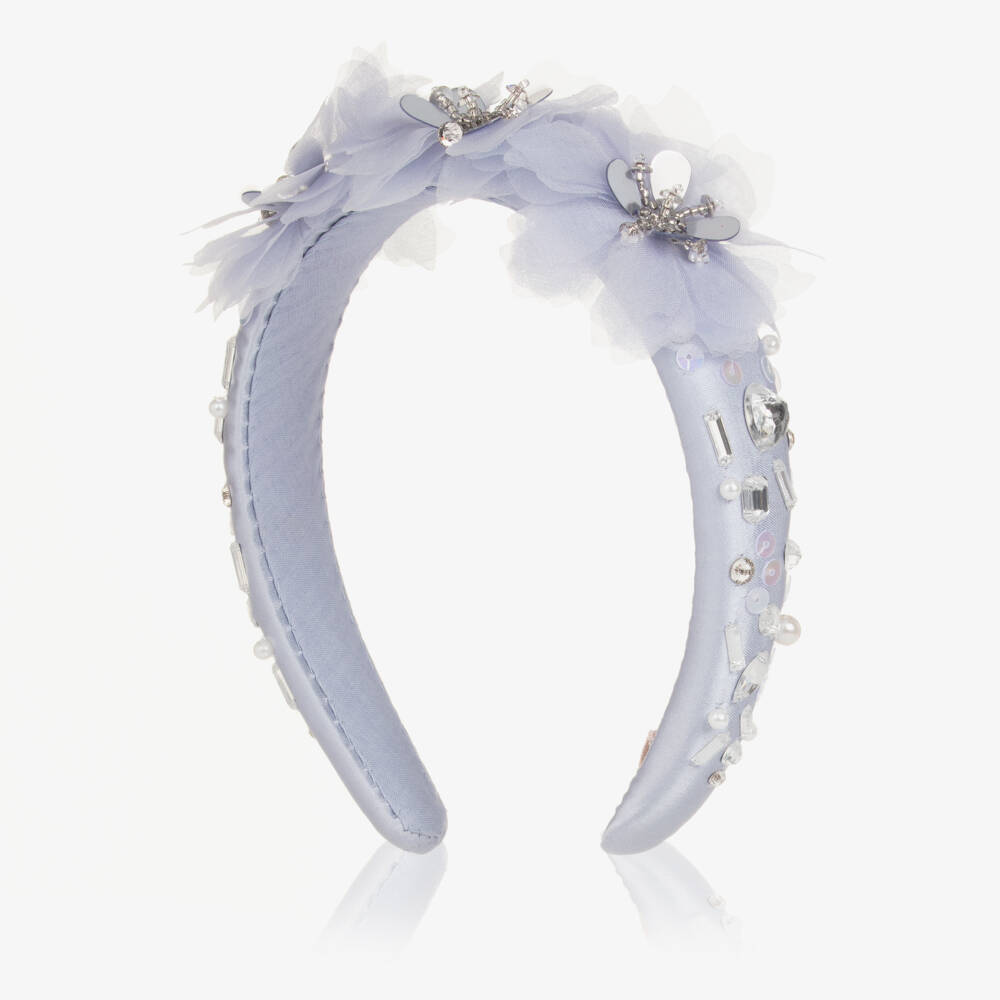 Tutu du Monde-Girls Lavender Blue Embellished Padded Hairband | Childrensalon Outlet
