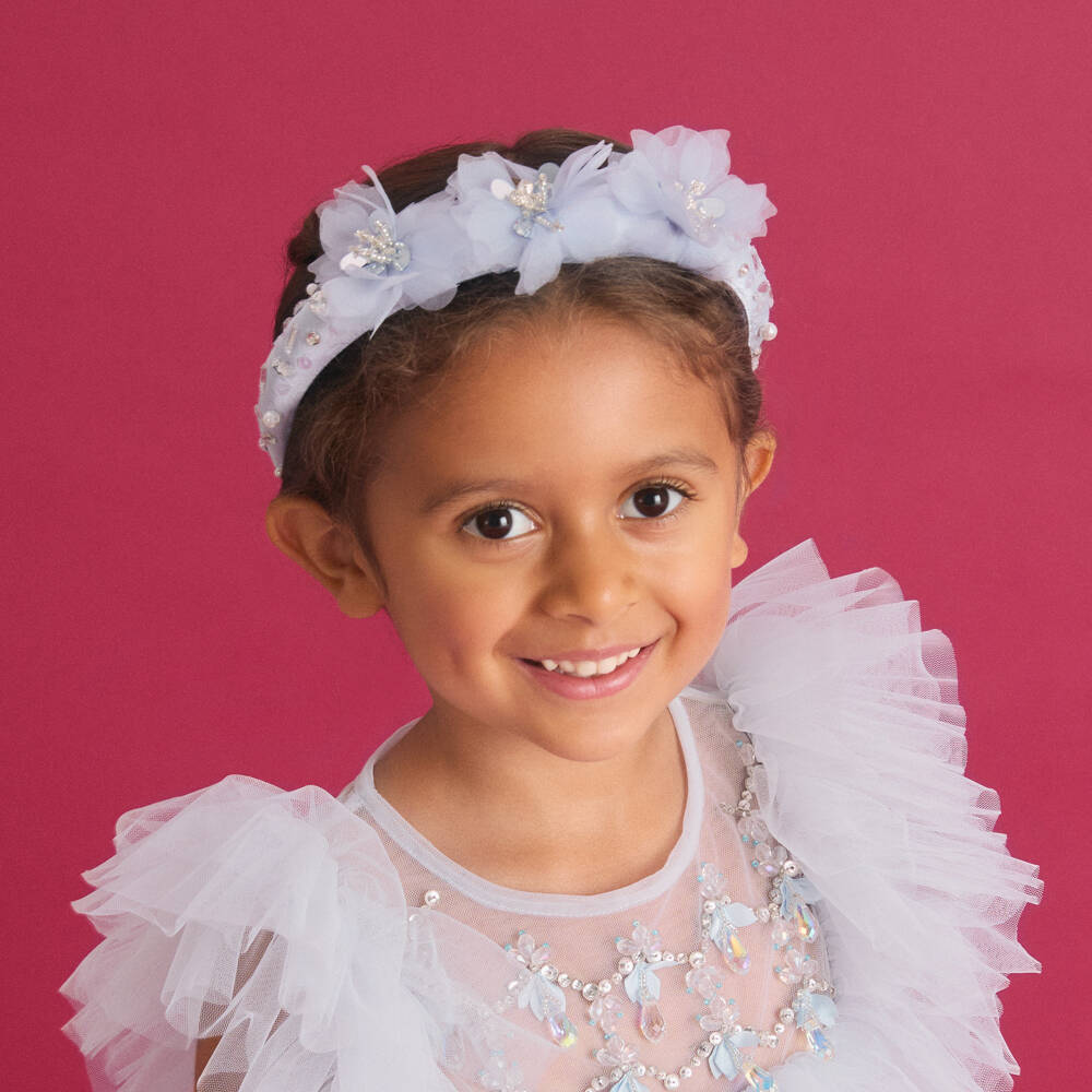 Tutu du Monde-Girls Lavender Blue Embellished Padded Hairband | Childrensalon Outlet