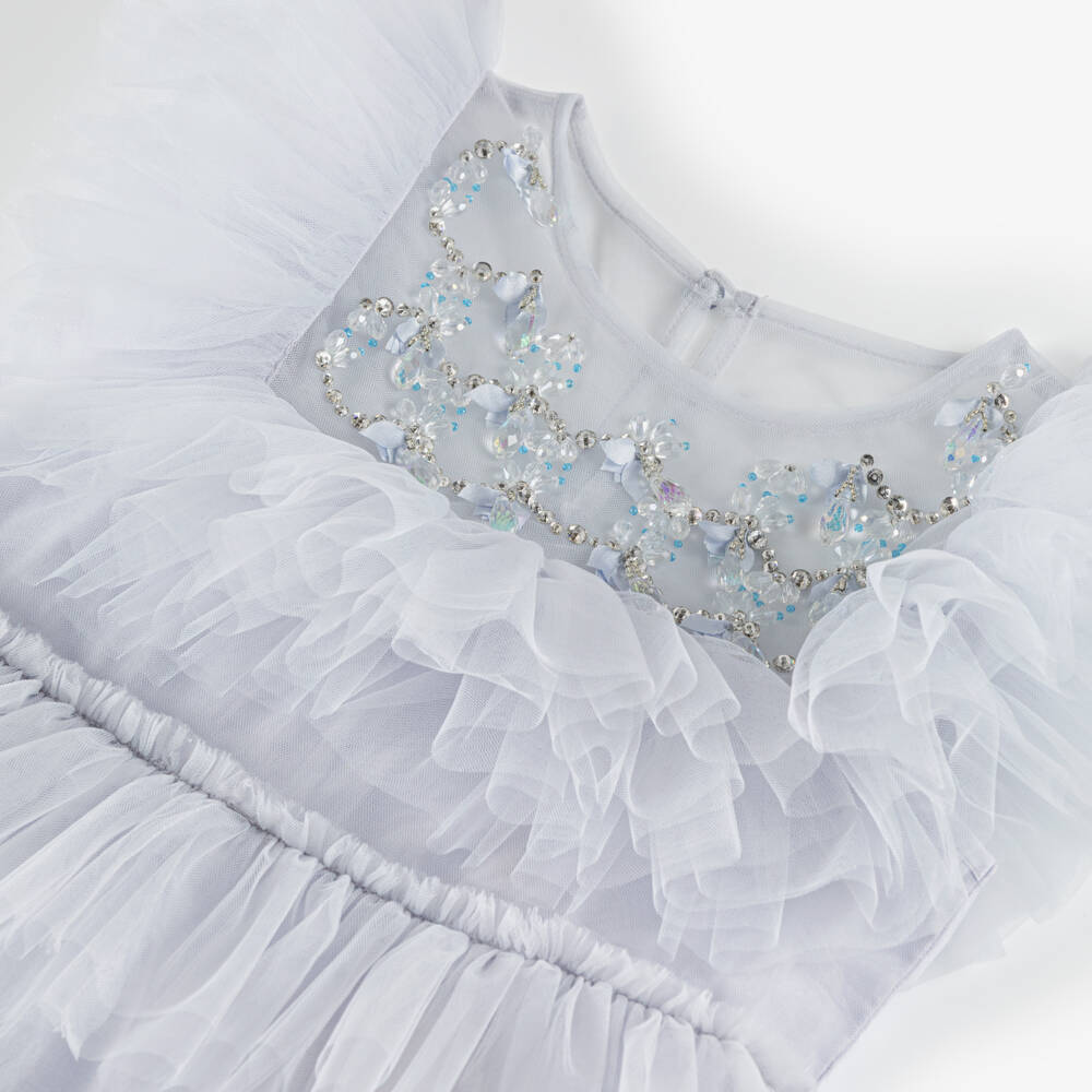 Tutu du Monde-Girls Lavender Blue Tiered Tulle Dress | Childrensalon Outlet