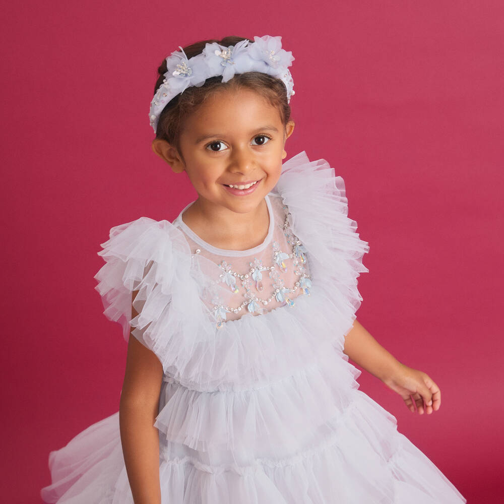 Tutu du Monde-Girls Lavender Blue Tiered Tulle Dress | Childrensalon Outlet