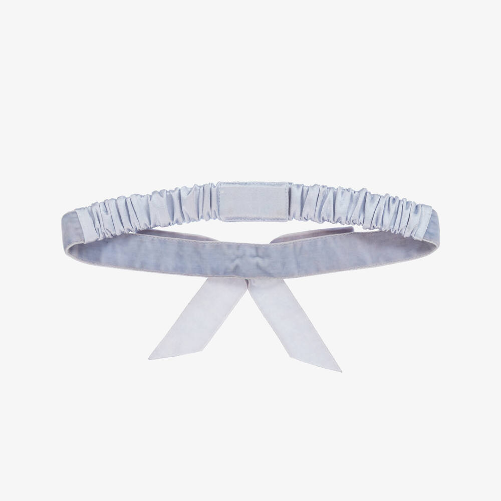 Tutu du Monde-حزام مخملي أزرق ناعم للبنات مع فيونكة | Childrensalon Outlet