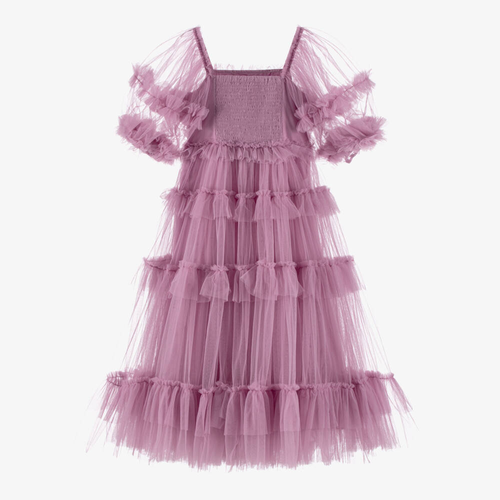 Tutu du Monde-فستان بناتي أرجواني بطبقات مزينة بالترتر | Childrensalon Outlet
