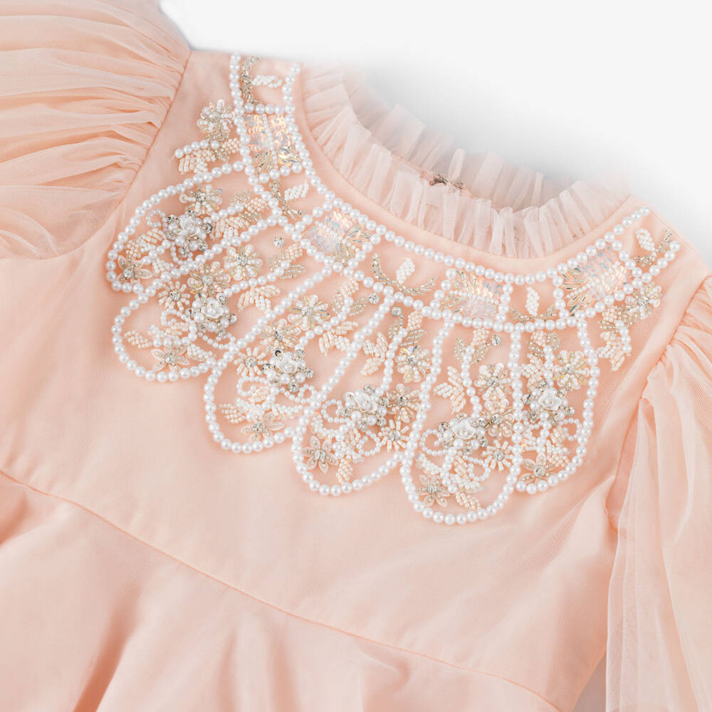 Tutu du Monde-Girls Light Pink Beaded Bodice Tulle Dress | Childrensalon Outlet